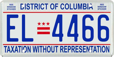 DC license plate EL4466