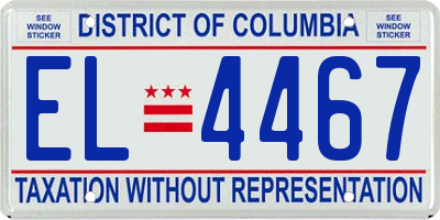 DC license plate EL4467