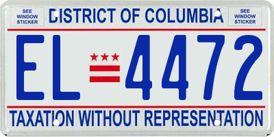 DC license plate EL4472
