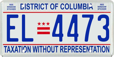 DC license plate EL4473