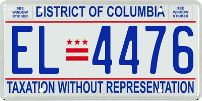 DC license plate EL4476