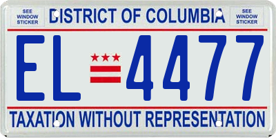 DC license plate EL4477