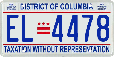 DC license plate EL4478