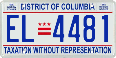 DC license plate EL4481