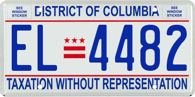 DC license plate EL4482