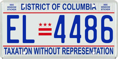 DC license plate EL4486