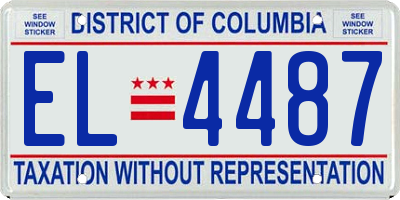 DC license plate EL4487