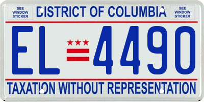 DC license plate EL4490