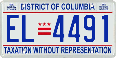 DC license plate EL4491