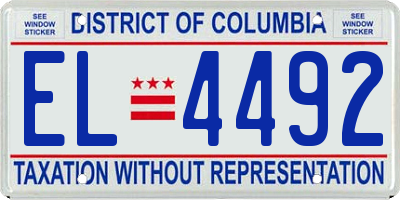 DC license plate EL4492