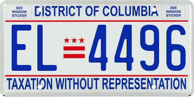 DC license plate EL4496