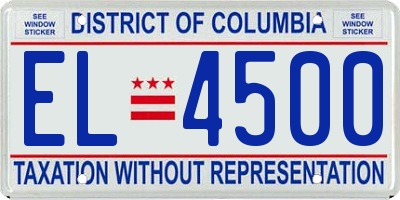 DC license plate EL4500