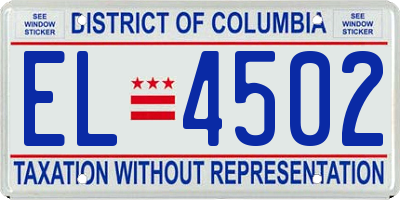 DC license plate EL4502