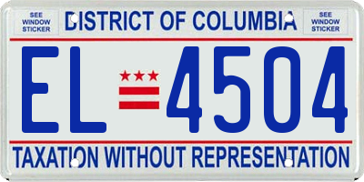 DC license plate EL4504