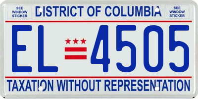 DC license plate EL4505