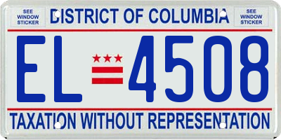 DC license plate EL4508
