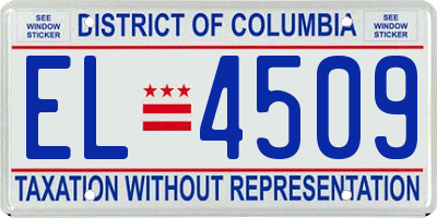 DC license plate EL4509