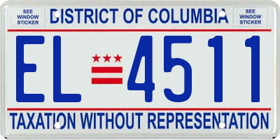 DC license plate EL4511
