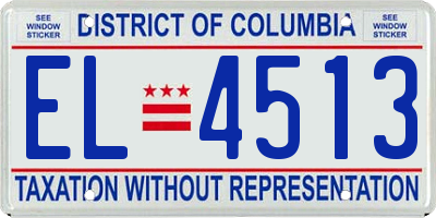 DC license plate EL4513