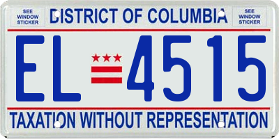 DC license plate EL4515