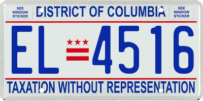 DC license plate EL4516