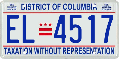 DC license plate EL4517