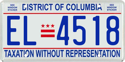 DC license plate EL4518