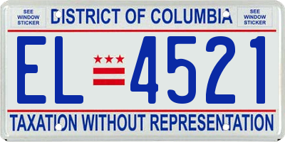 DC license plate EL4521