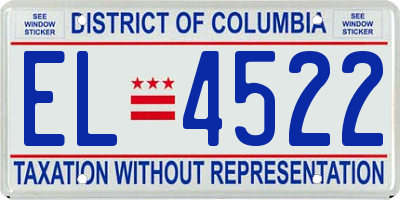 DC license plate EL4522