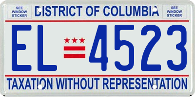 DC license plate EL4523