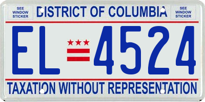 DC license plate EL4524