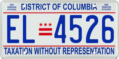 DC license plate EL4526