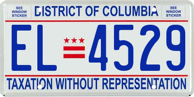 DC license plate EL4529
