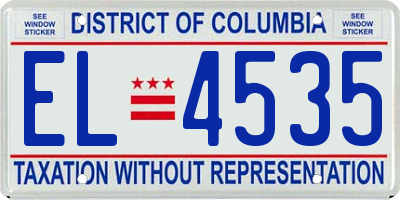 DC license plate EL4535