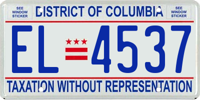 DC license plate EL4537