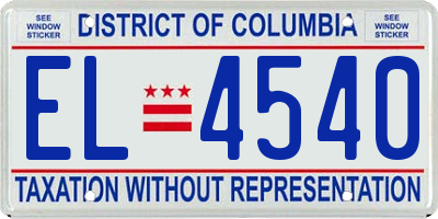 DC license plate EL4540