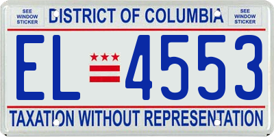 DC license plate EL4553