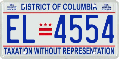 DC license plate EL4554