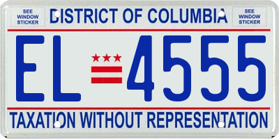 DC license plate EL4555