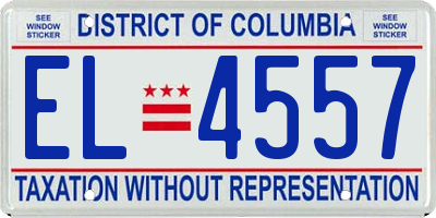 DC license plate EL4557