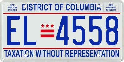DC license plate EL4558