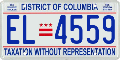 DC license plate EL4559