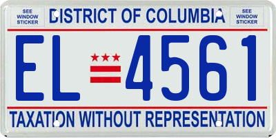 DC license plate EL4561