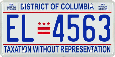 DC license plate EL4563