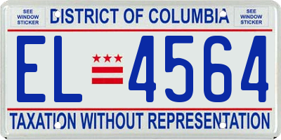 DC license plate EL4564