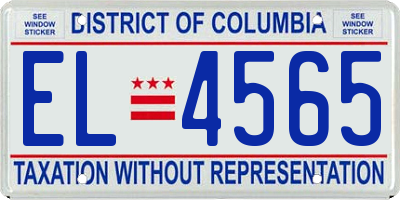 DC license plate EL4565