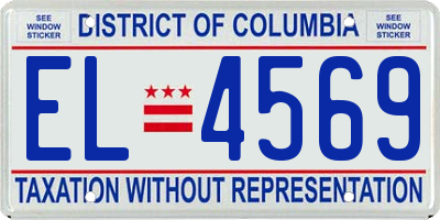 DC license plate EL4569