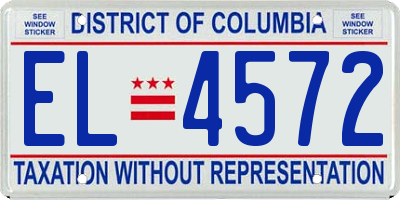 DC license plate EL4572