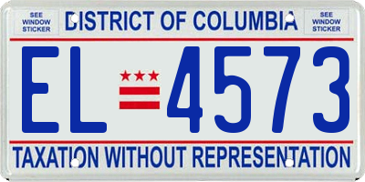 DC license plate EL4573