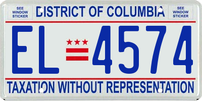 DC license plate EL4574